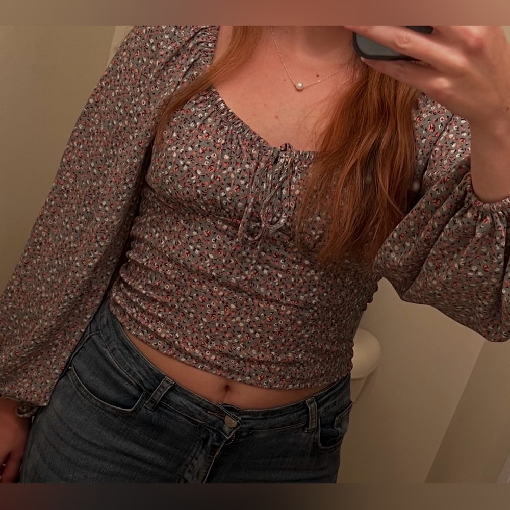 Sienna Sky Floral Long Sleeve Crop Top - Picture 6 of 6